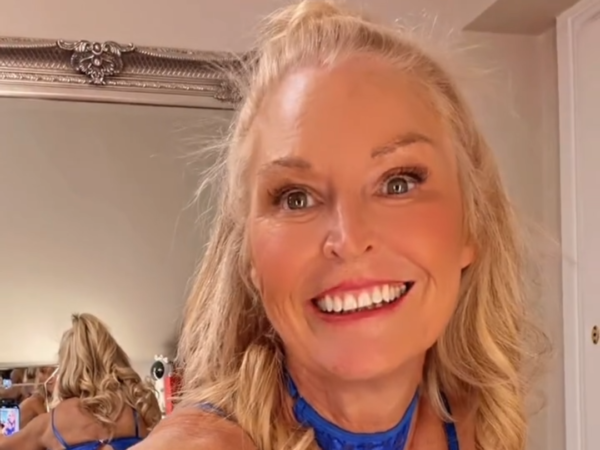 Helie Jane wearing blue lingerie