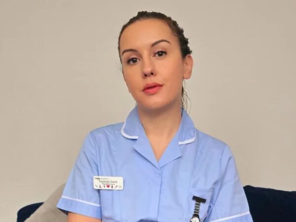 Kayleigh Davis wearing a nurse uniform